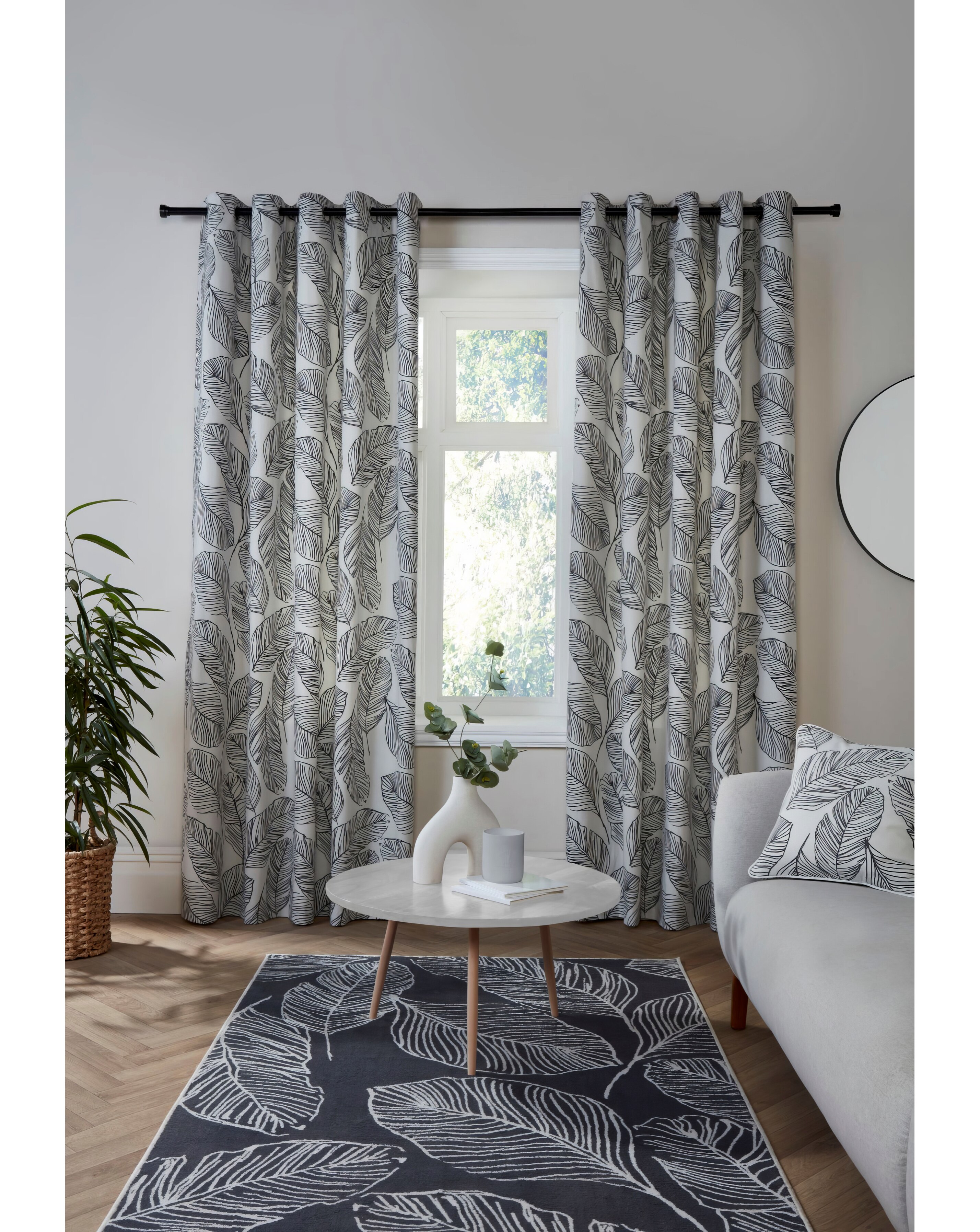 Fusion Matteo Eyelet Curtains - Black