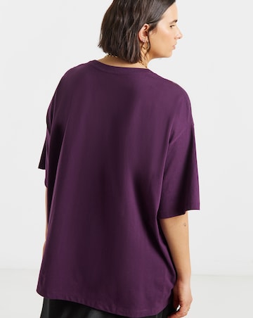 Simply Be Purple Preserve Your Happiness Graphic Oversized T-Shirt