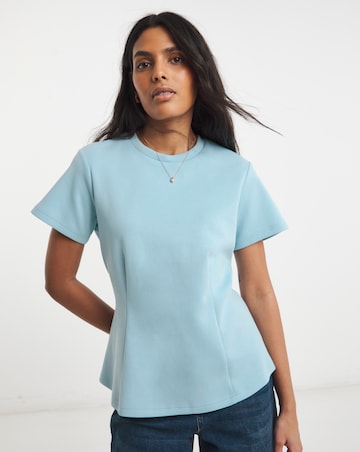 Simply Be Soft Blue Cinched In Waist Top