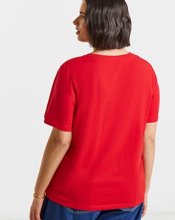 Simply Be Pink & White 2 Pack V Neck T-Shirts