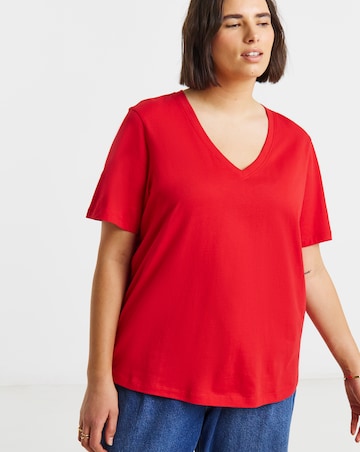 Simply Be Pink & White 2 Pack V Neck T-Shirts