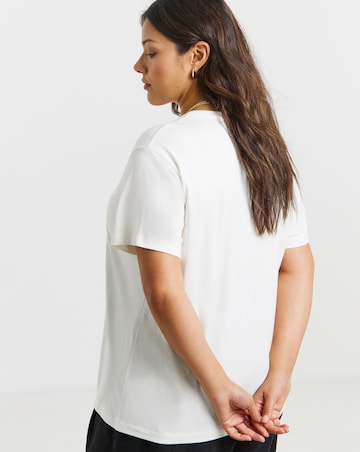 Simply Be Ecru Paris Lips Graphic Slim Fit T-Shirt