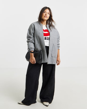 Simply Be Ecru Paris Lips Graphic Slim Fit T-Shirt