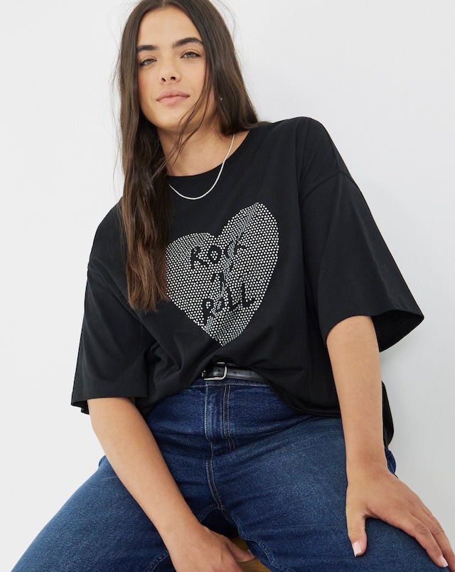 Rock & Roll Graphic Oversized T-Shirt