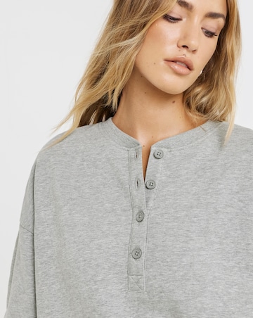 Simply Be Grey Marl Henley Sweatshirt