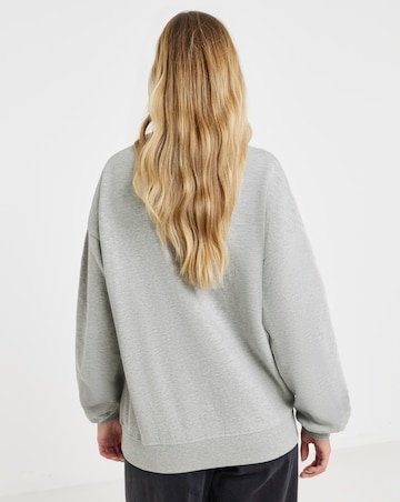 Simply Be Grey Marl Henley Sweatshirt