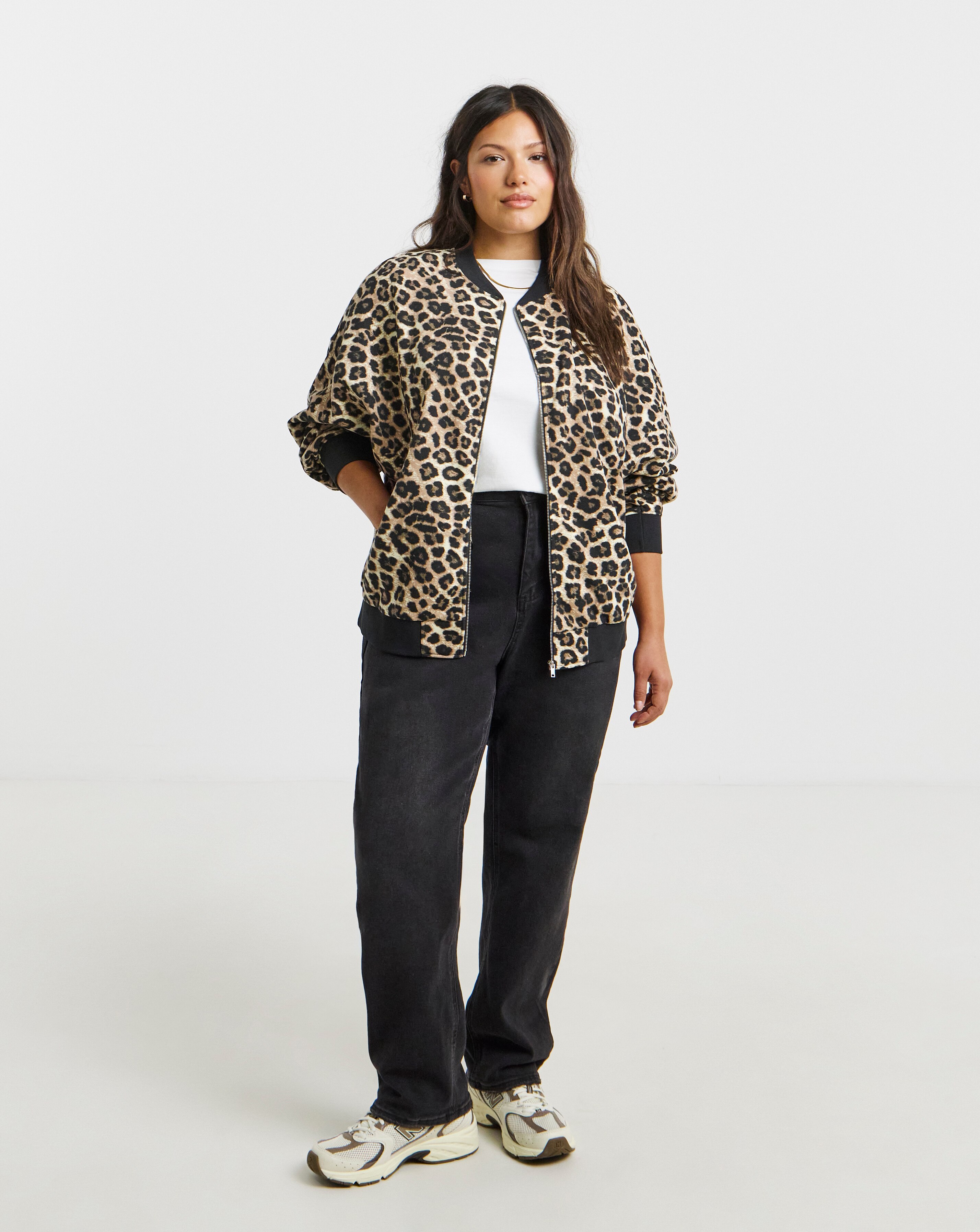 Leopard Print Zip Through Bomber | JD Williams