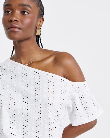 SImply Be White Off The Shoulder Broderie Top