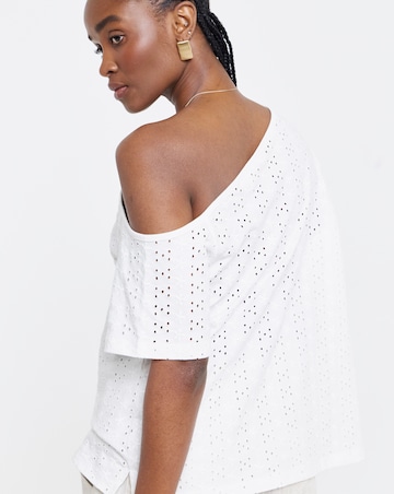 SImply Be White Off The Shoulder Broderie Top
