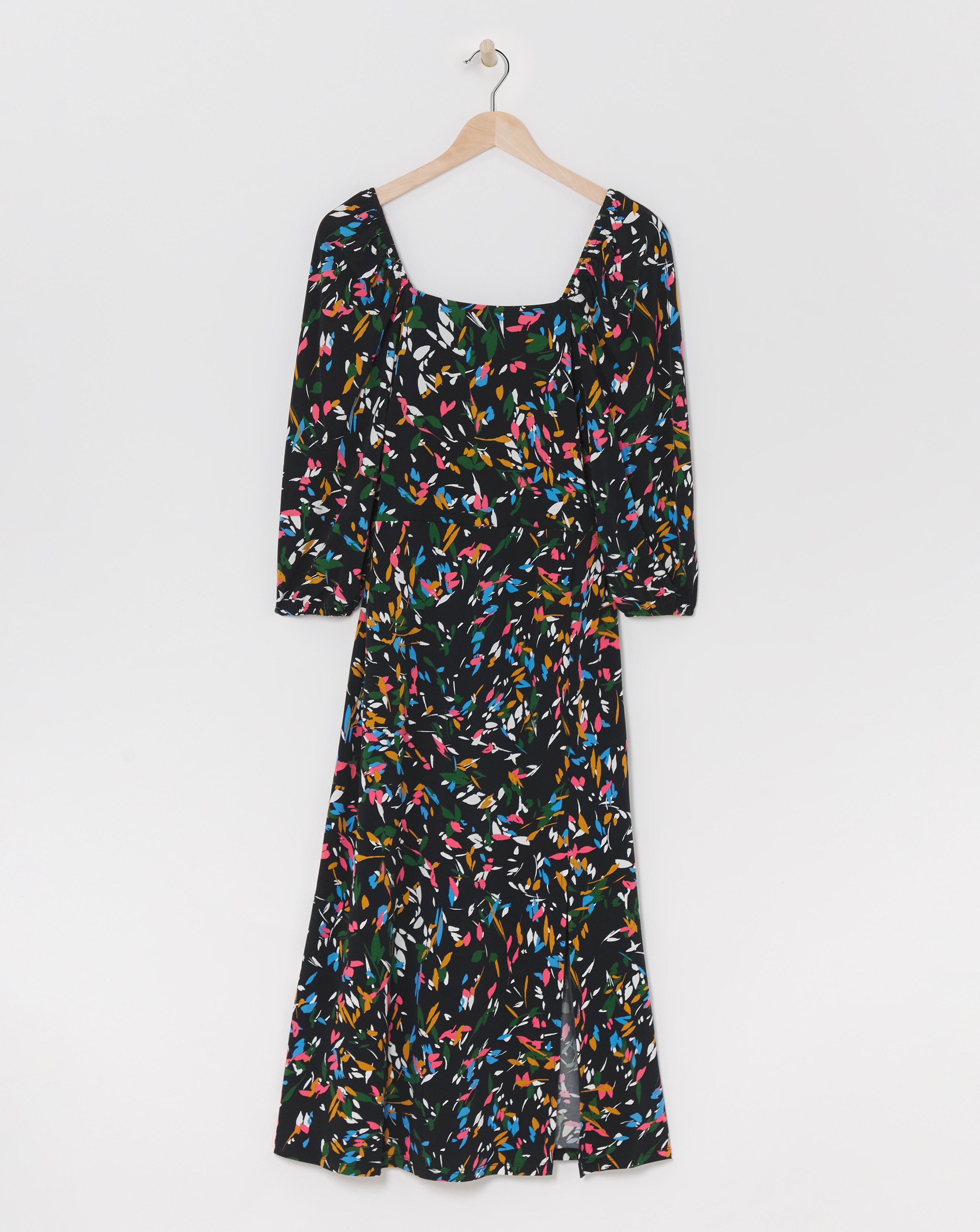 Square Neck Jersey Midi Dress