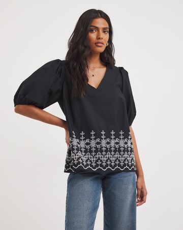 Lace Insert Broderie Top