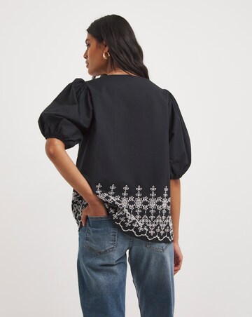 Lace Insert Broderie Top
