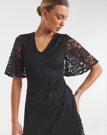 Flounce London Lace Short Sleeve Maxi Dress