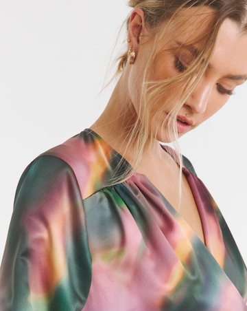 Flounce London Swirl Print Wrap Midaxi Dress