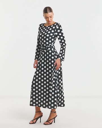 Flounce London Spot Jersey Maxi Dress