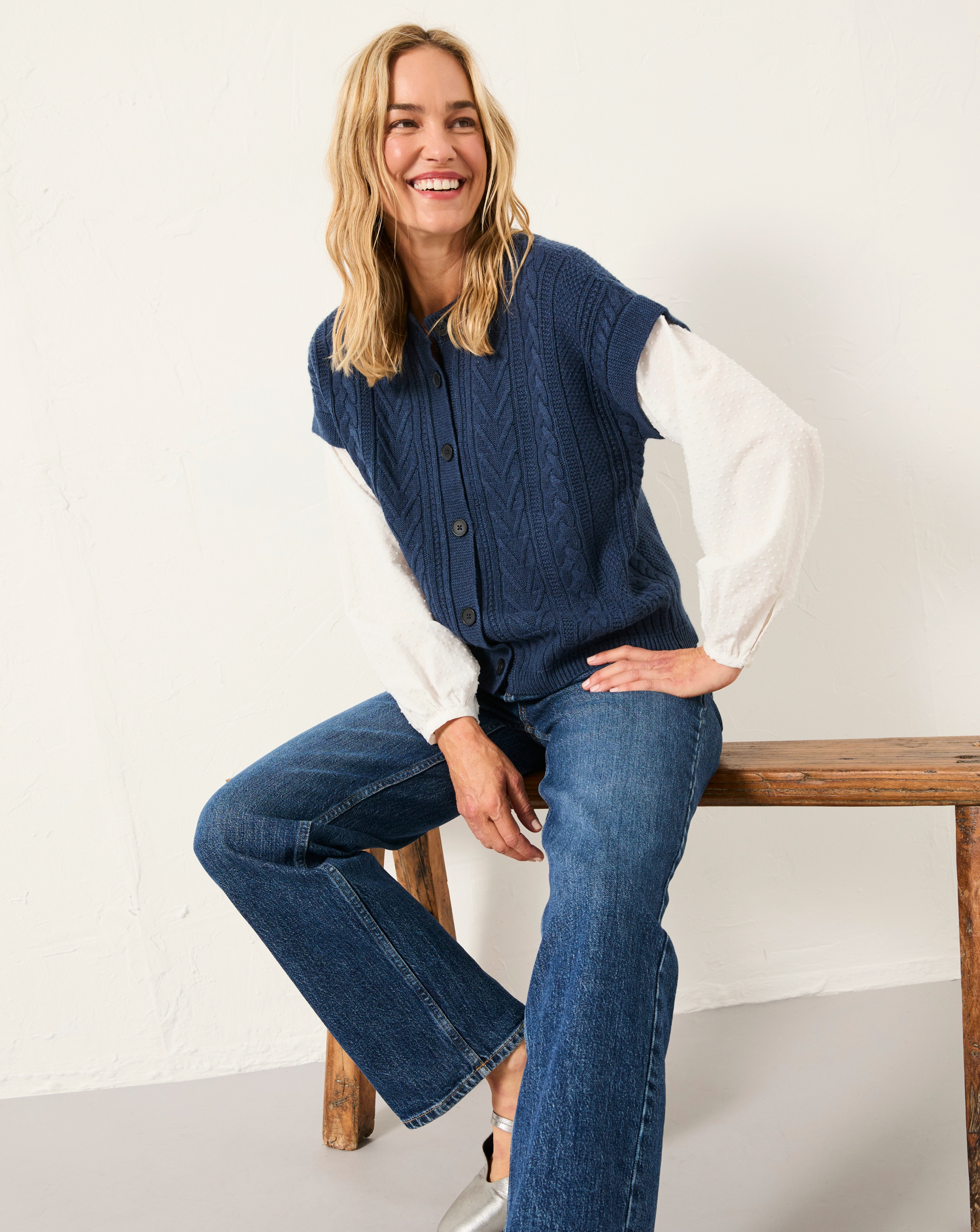 FatFace Odette Button Front Jumper