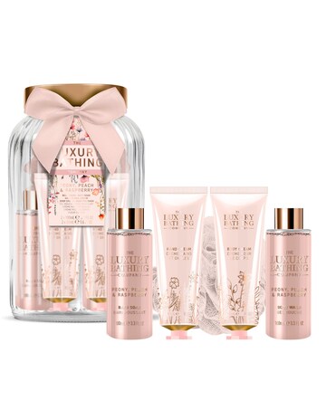 The Luxury Bathing Company Glass Jar Set - Peony, Peach & Raspberry