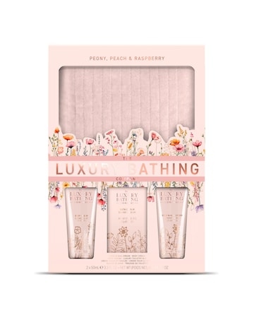 The Luxury Bathing Company Velvet Pouch Set - Peony, Peach & Raspberry