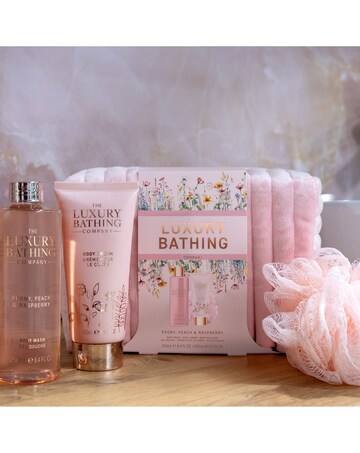 The Luxury Bathing Company Weekend Escape Set - Peony, Peach & Raspberry