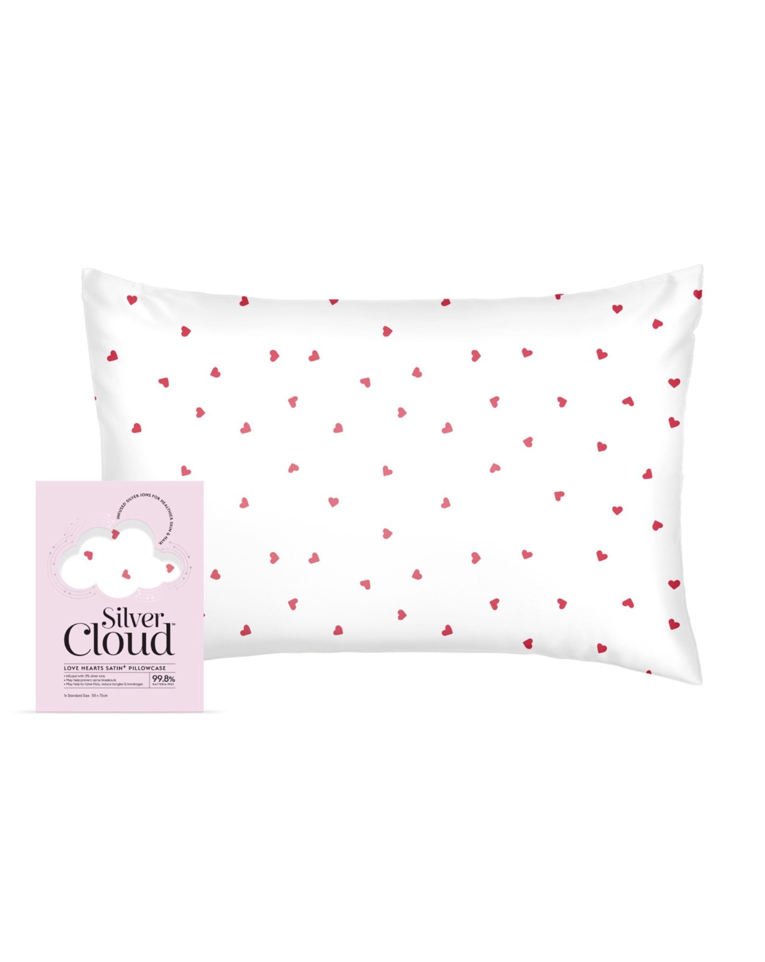 Heart Print Satin Pillowcase