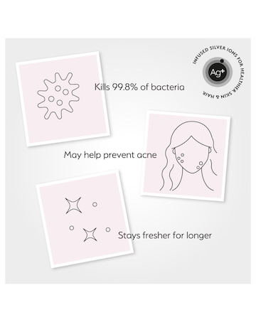 Silver Cloud Heart Print Satin Pillowcase Infused with Silver Ions