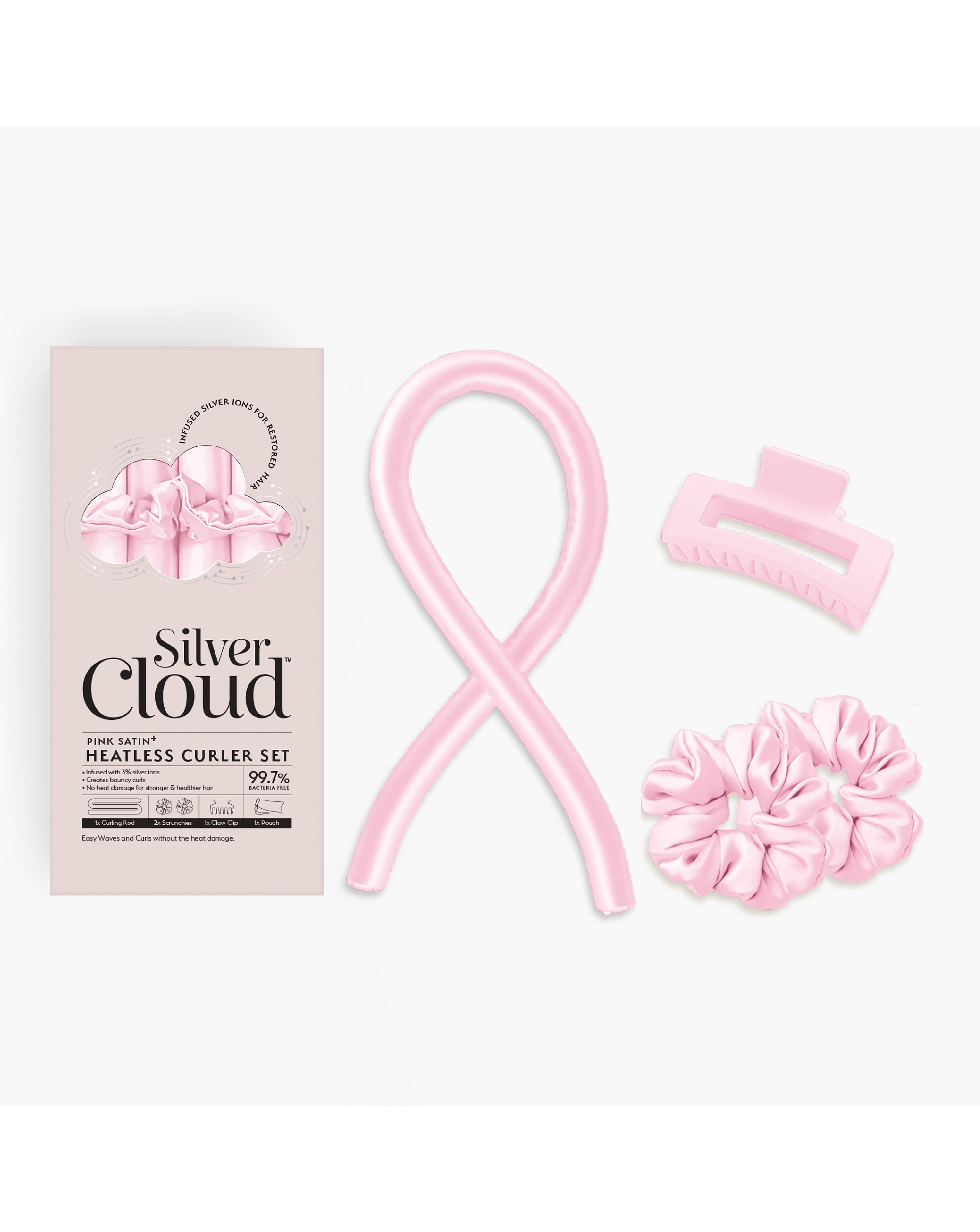 Pink Satin Heatless Curlers