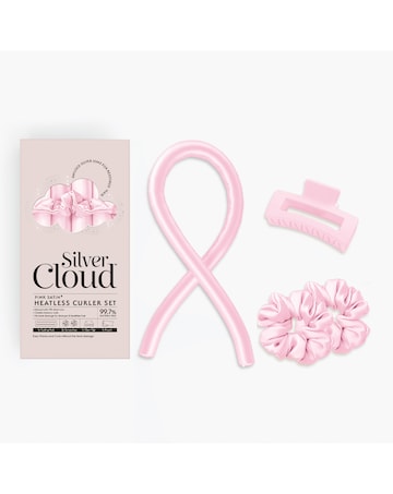 Silver Cloud Pink Satin Heatless Curlers Infused with Silver Ions