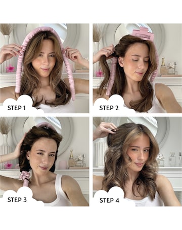 Silver Cloud Pink Satin Heatless Curlers Infused with Silver Ions