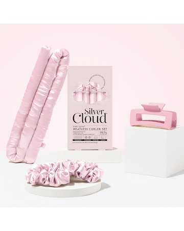 Silver Cloud Pink Satin Heatless Curlers Infused with Silver Ions