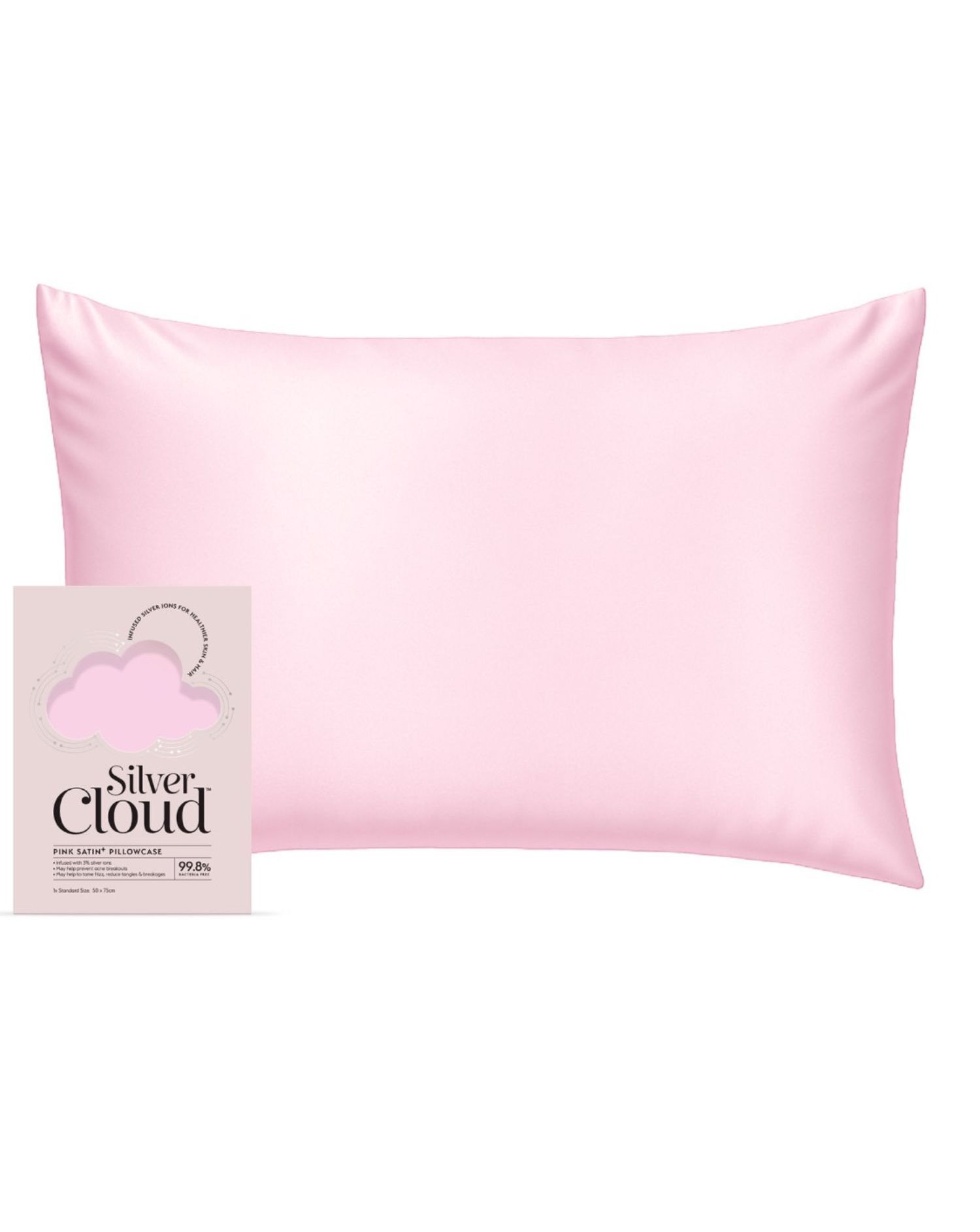 Silver Cloud Pink Satin Pillowcase