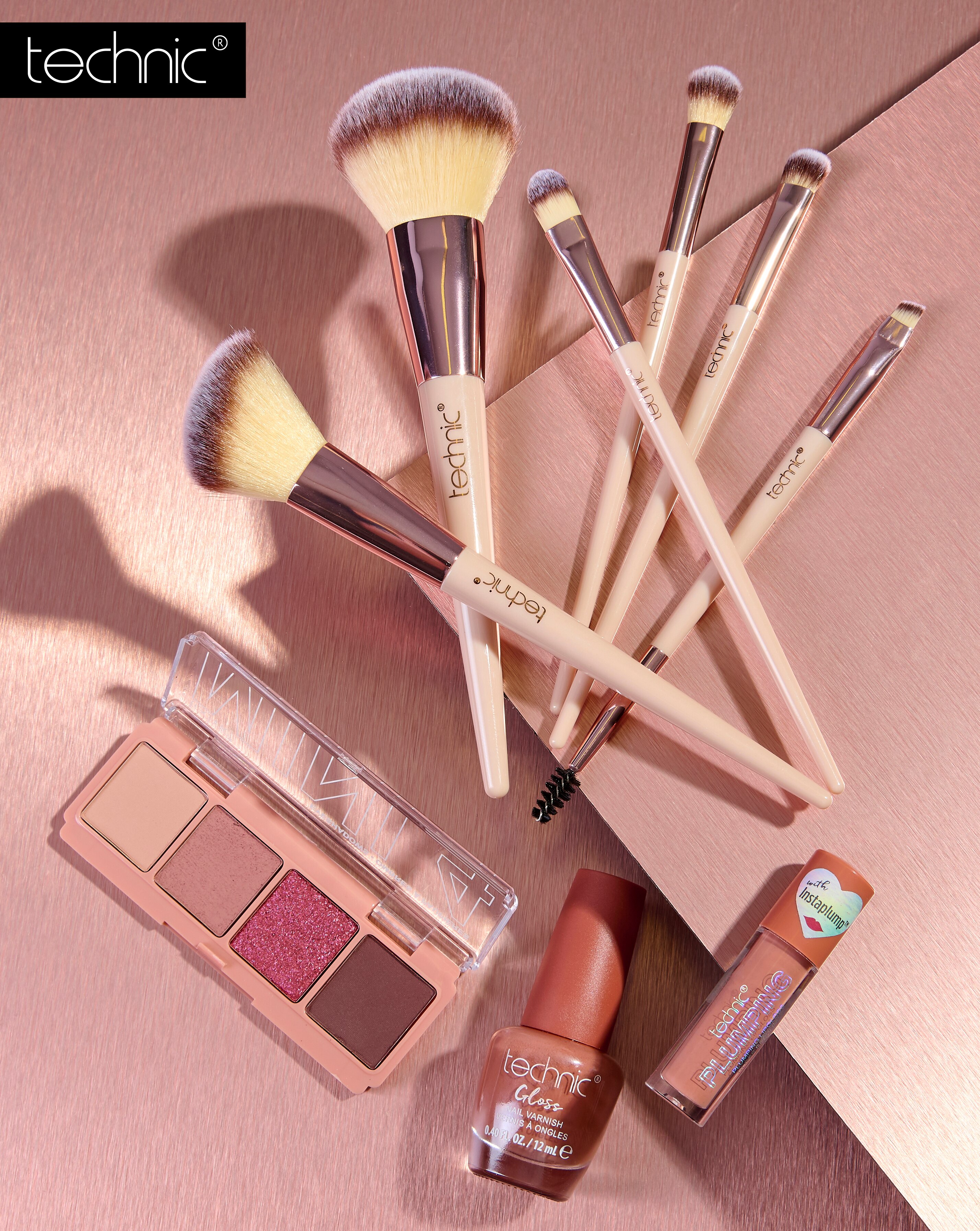 Technic Nude Eye, Lip Set & Brush Bundle