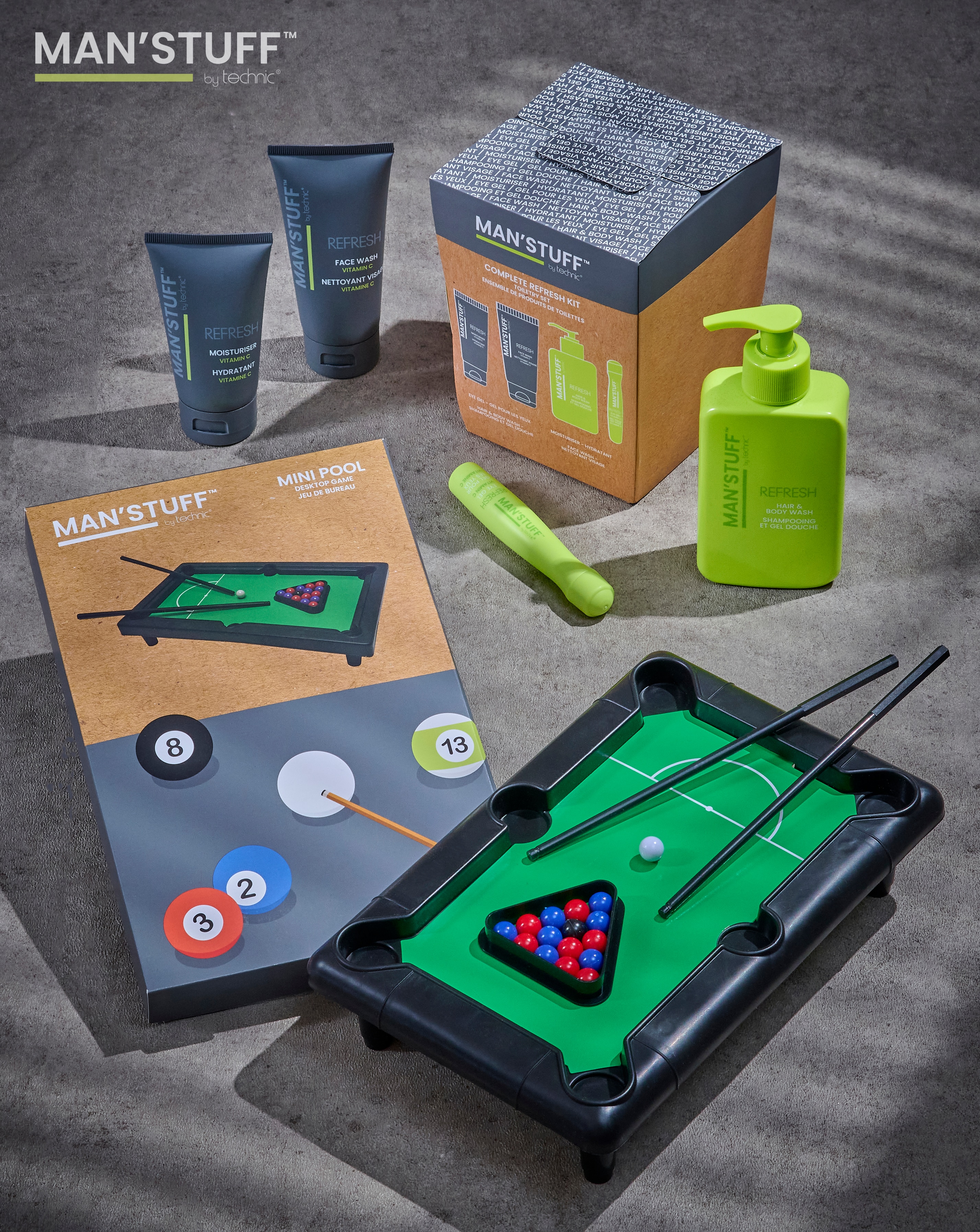 Man's Stuff Wash set & free travel game