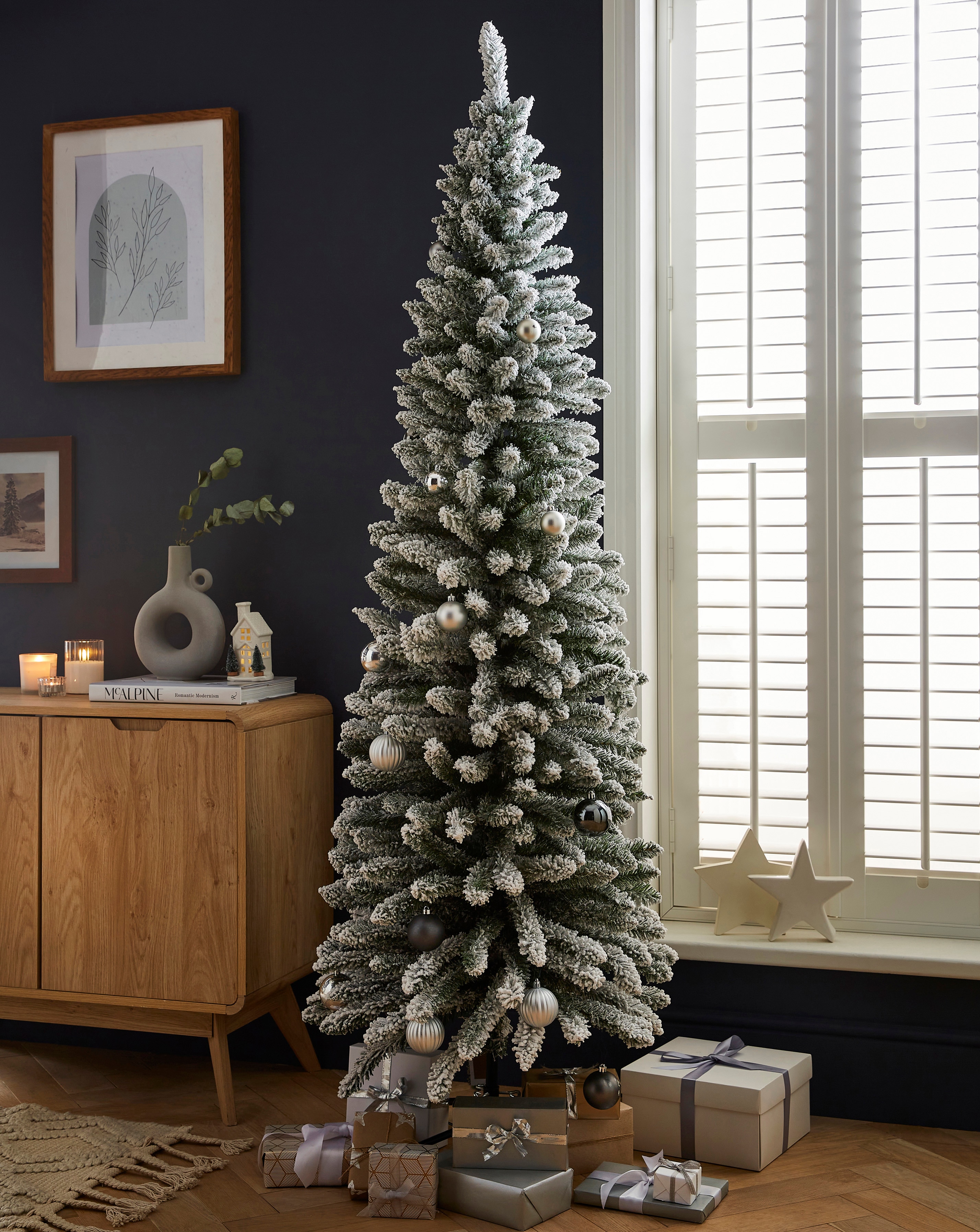 Aspen Slim Flocked Christmas Tree