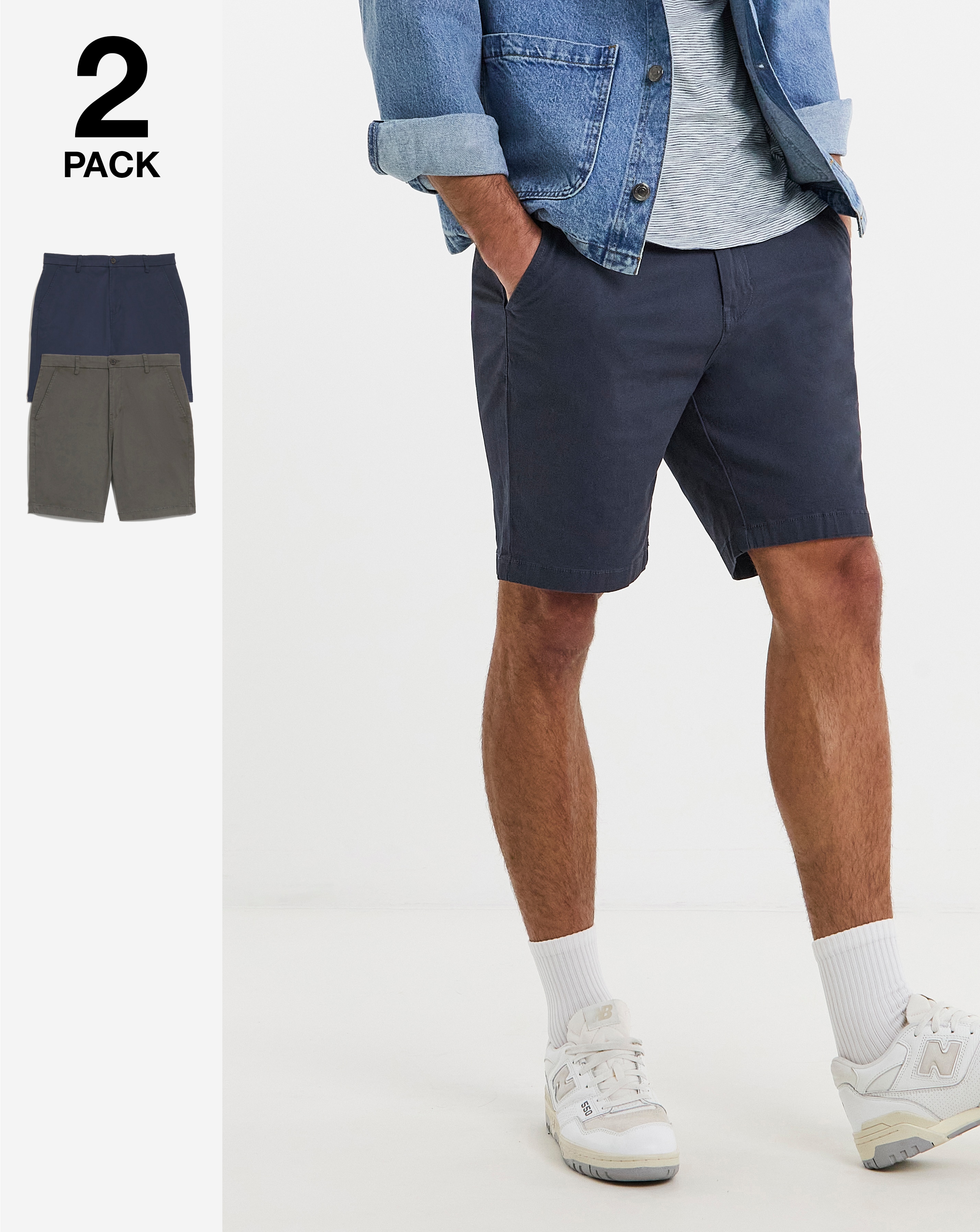 2 Pack Chino Shorts
