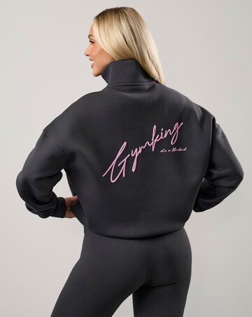 Gym King Mindset Script 1/2 Zip Funnel Sweatshirt