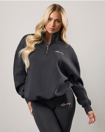 Gym King Mindset Script 1/2 Zip Funnel Sweatshirt