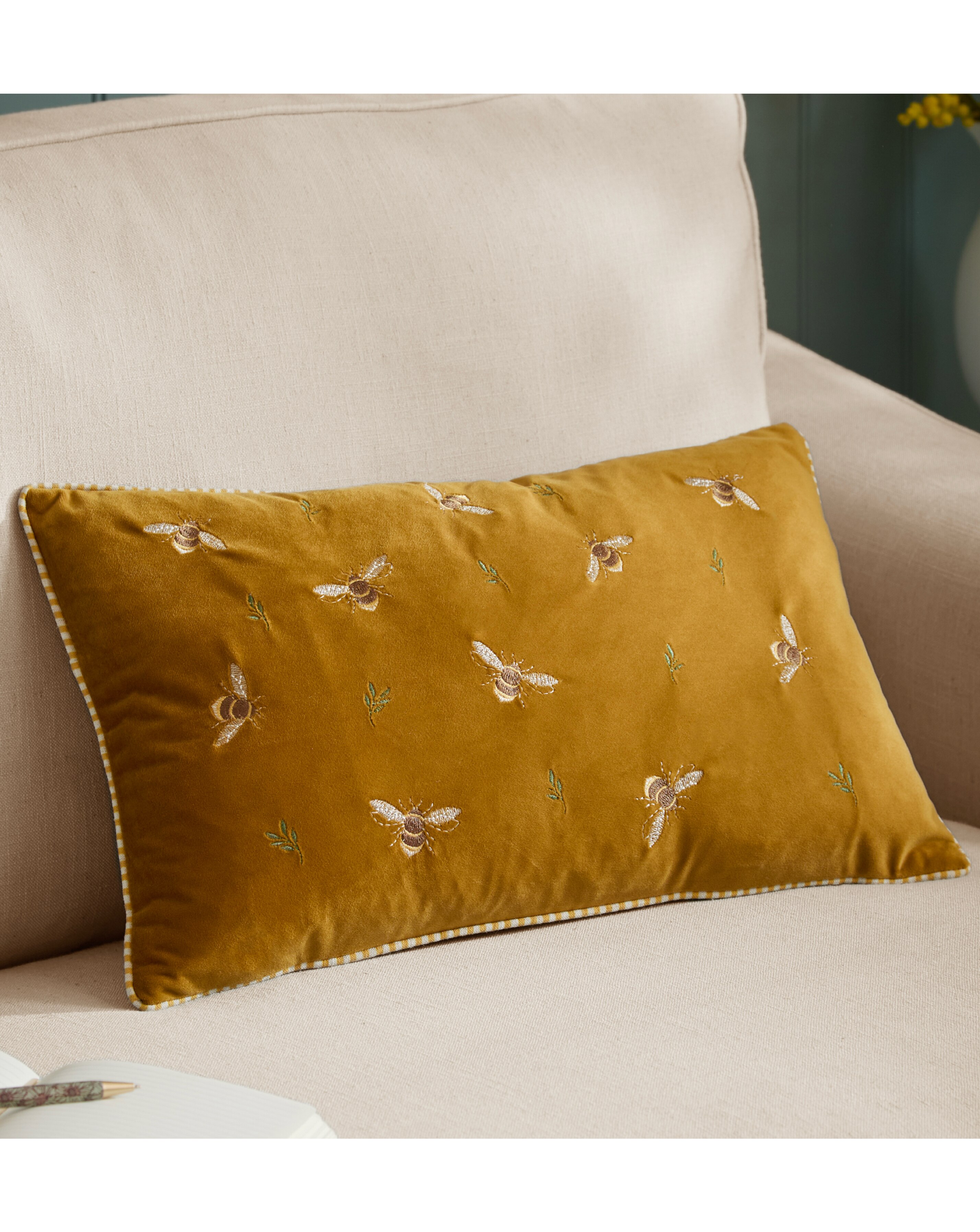 New In - Wylder Ramble Bees Cushion Cover 30x50cm