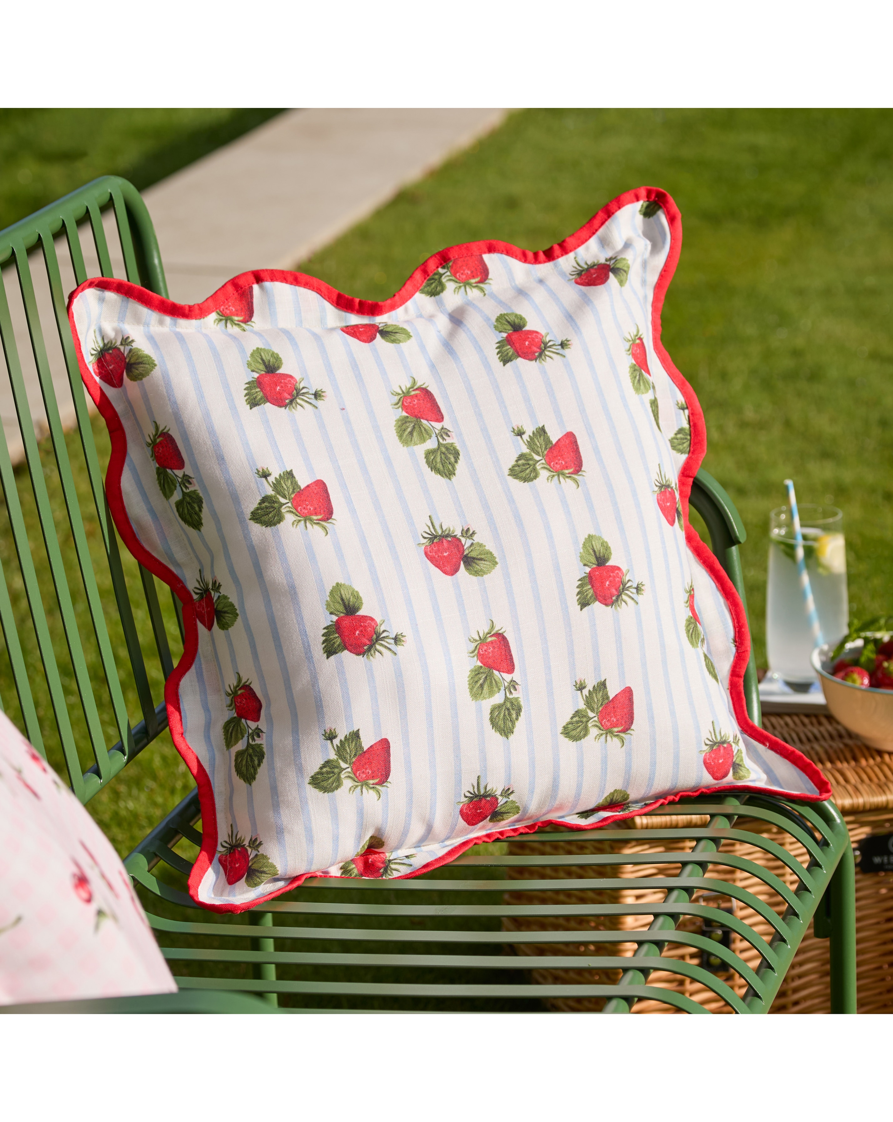 New In - Fruits Strawberries Outdoor Cushion