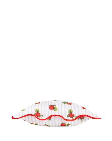 Furn. Fruits Strawberries Striped Outdoor Cushion