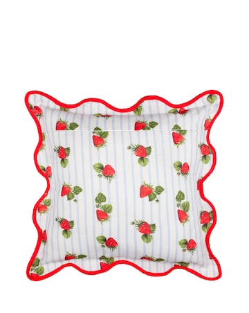 Furn. Fruits Strawberries Striped Outdoor Cushion