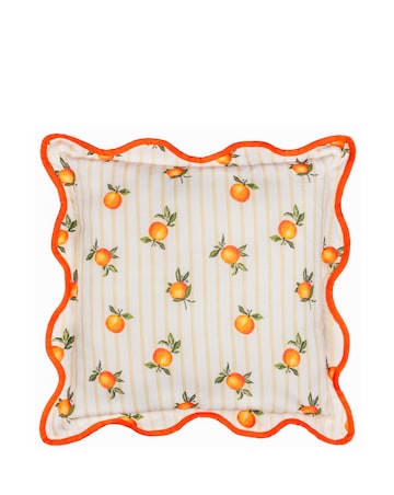 Furn. Fruits Oranges Striped Outdoor Cushion
