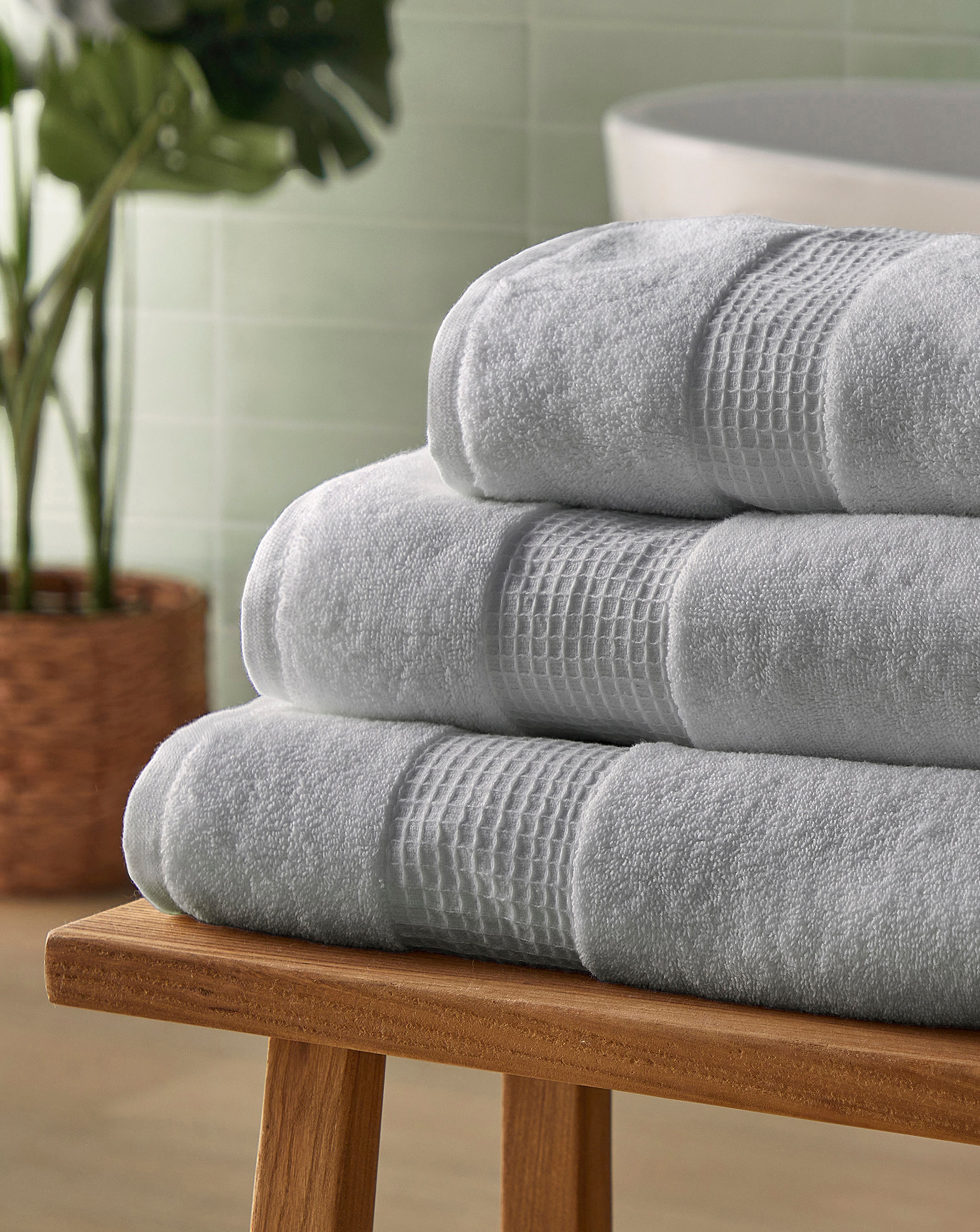 New In - Silentnight Luxury Waffle Cotton Towel
