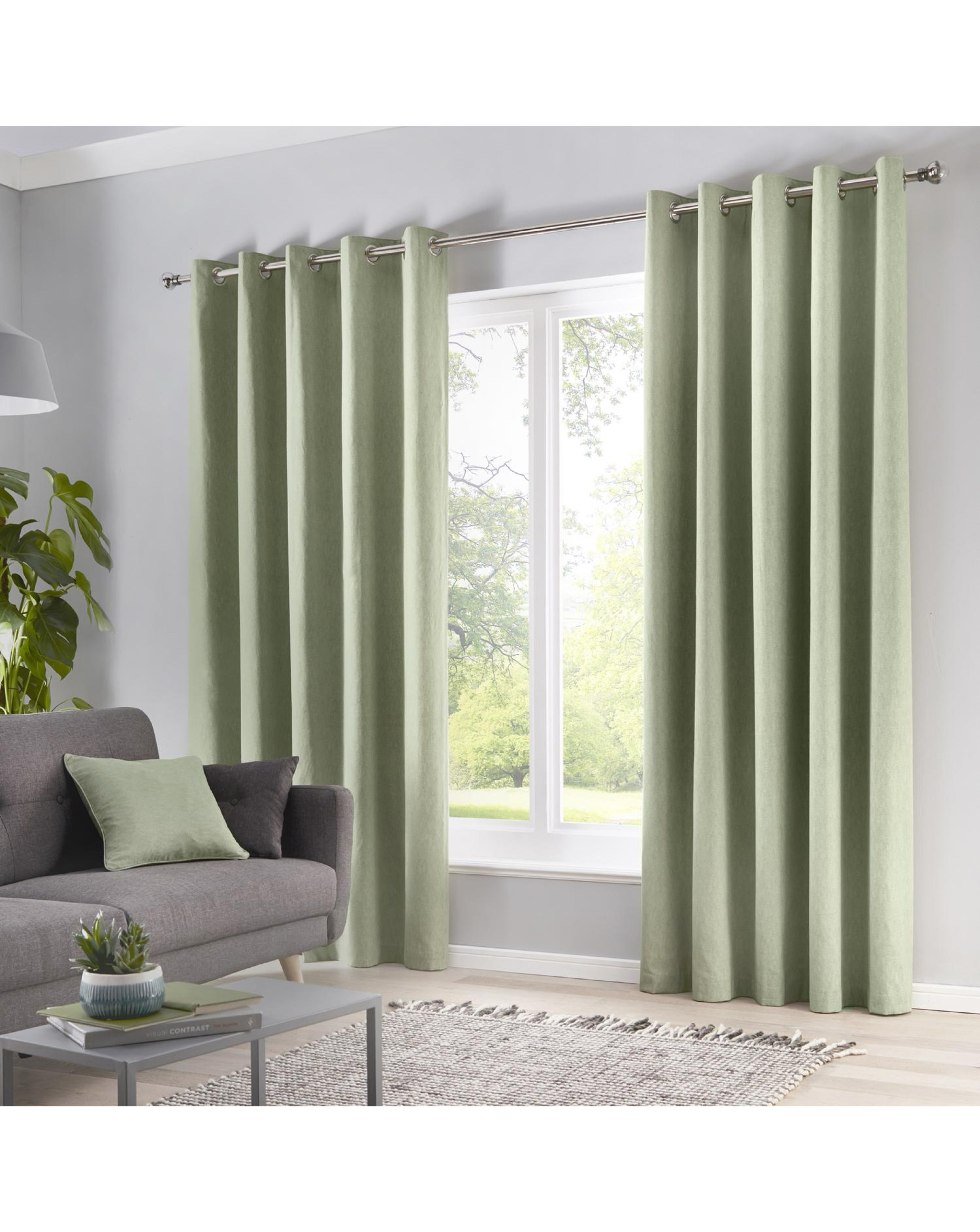 New In - Sorbonne Eyelet Curtains - Green