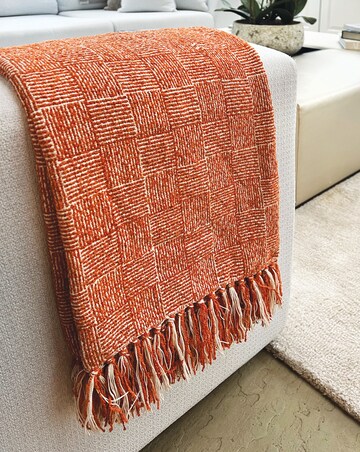 Woven Crosshatch Indoor/Outdoor Throw