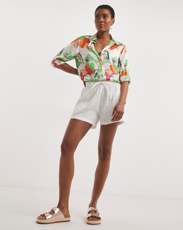 White Soft Cotton Shorts