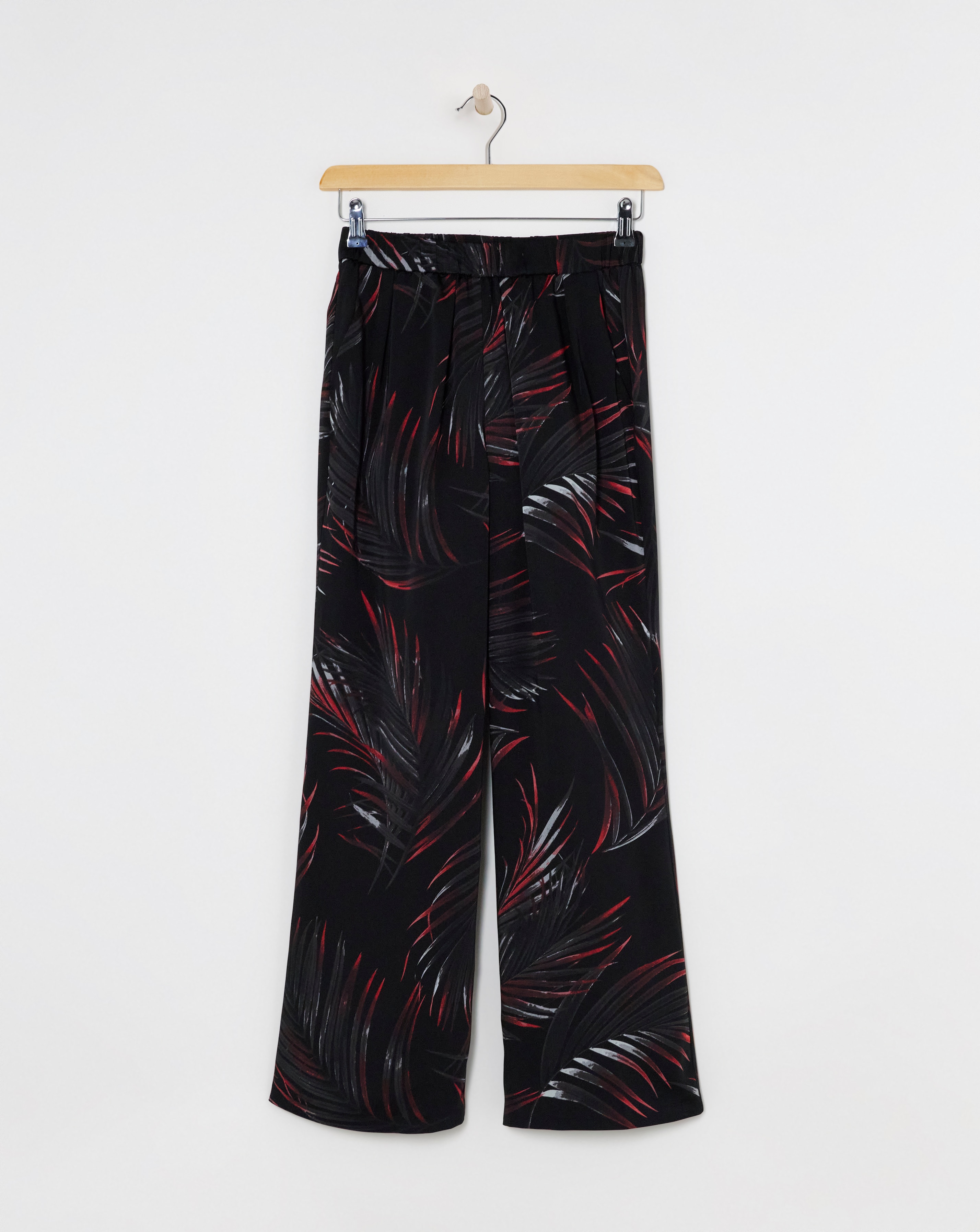 Printed Satin Wide Leg Trousers