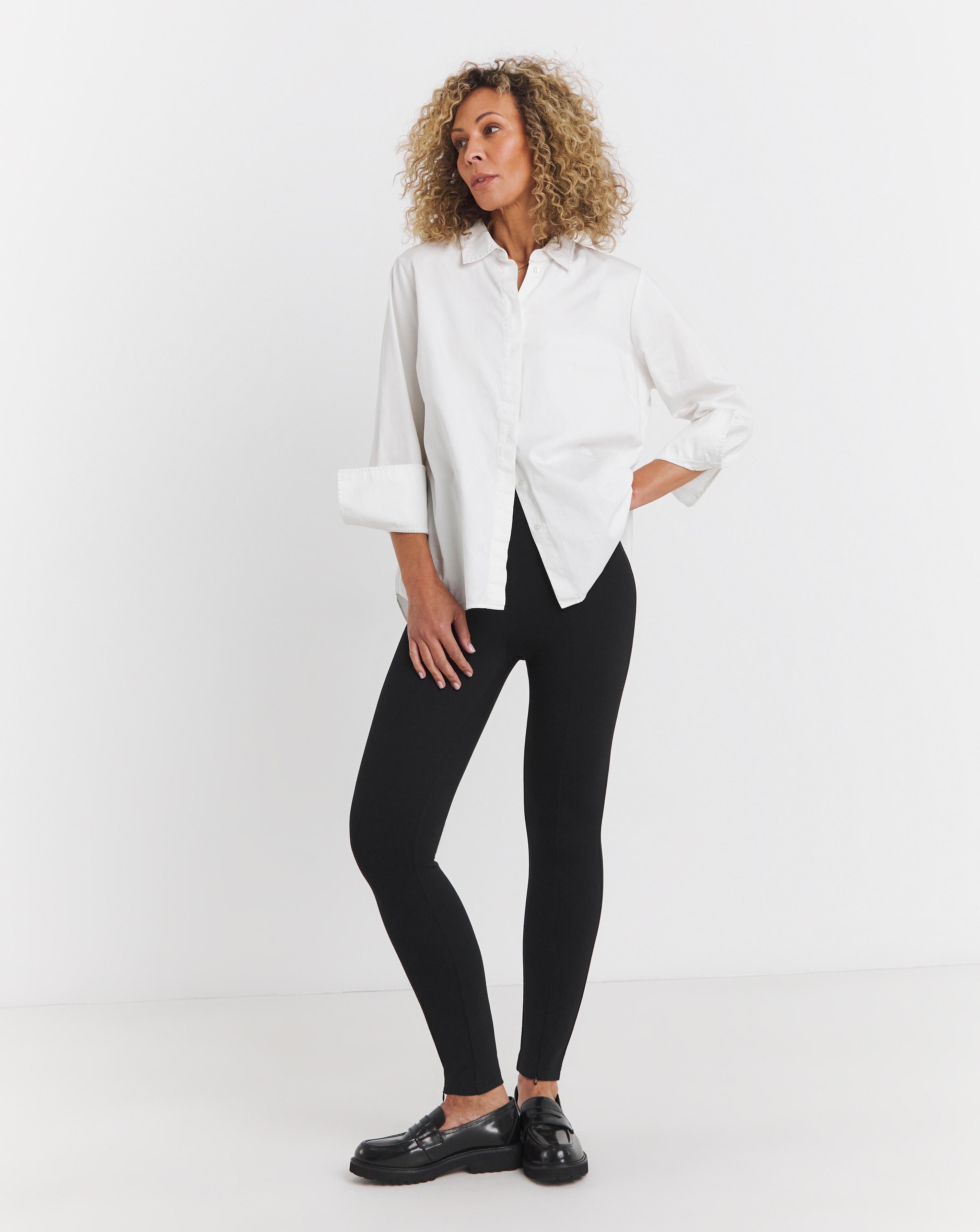 Zip Hem Ponte Leggings