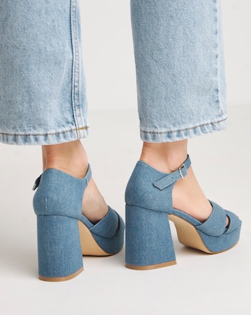 Mia Cross Front Platform Heeled Sandals - Extra Wide Fit (EEE)