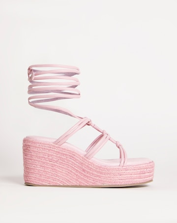 Neve Ankle Tie Wedge Espadrille Sandals - Extra Wide Fit (EEE)