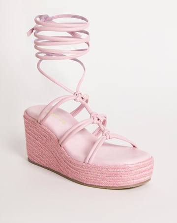 Neve Ankle Tie Wedge Espadrille Sandals - Extra Wide Fit (EEE)